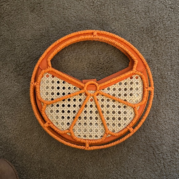 a new day Handbags - a new day Orange and Cream Clutch